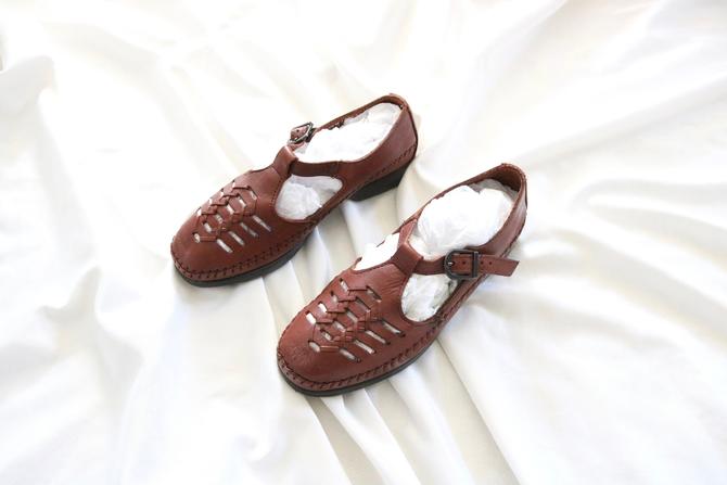 leather mary jane loafers 6.5 w by bumbleebuck