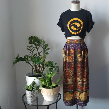 Vintage Emanuel Ungaro Floral Mixed Print Skirt 