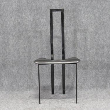 Set of Six Post-Modern Black Metal Dining Chairs by Maurizio Cattelan for Cattelan Italia
