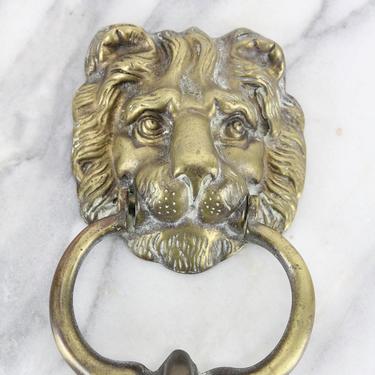 Heavy Brass Lion Door Knocker, Made in England 
