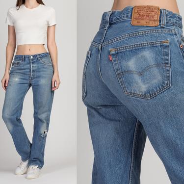 Vintage Levi's 501 Unisex Distressed Jeans - 33x32 | 90s Made In USA Denim High Waist Boyfriend Jeans 