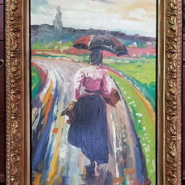 European School Post Impressionist Oil Painting. Signed. 