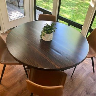 Rustic Modern Farmhouse Table-dining table in reclaimed wood and pedestal legs in your choice of color, size and finish 