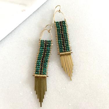 Malachite and Spinel Tapestry Earrings