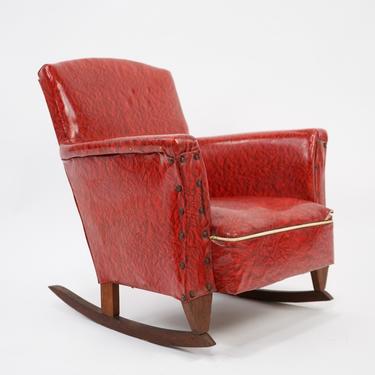 Childs Red Vinyl Rocking Arm Chair