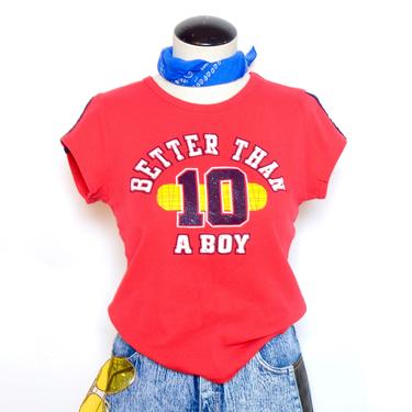 Vintage 90's Better Than a Boy Graphic Ladies Fit T-Shirt Sz M 