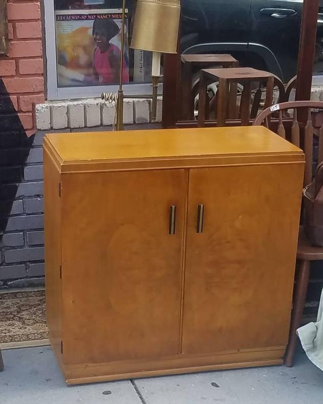Mid Century Bar or Entertainment Station, on casters. 34" wide 33 high 16 deep 