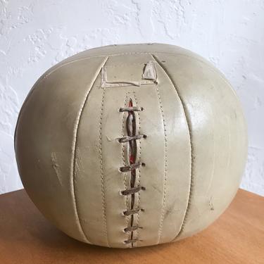 White Leather Medicine Ball, Vintage 