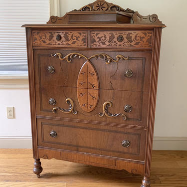 Available to Customize - Matching Antique Chest of Drawers and Dresser with Mirror 