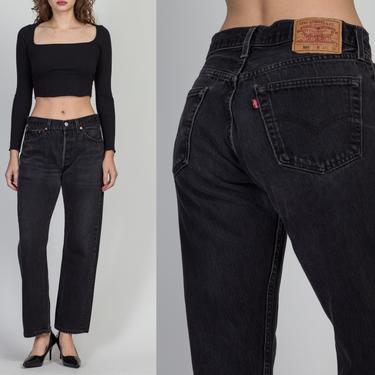 Vintage Levi's 501 Black Jeans - Men's Small, Women's Medium, 30&amp;quot; | Unisex 90s Denim Straight Leg Boyfriend Jeans 