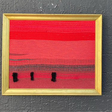 Abstract Red Hue Fiber Art