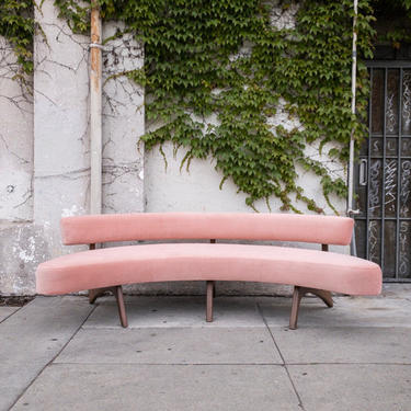 Pink Boomerang Mid Century Sofa