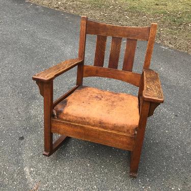Mission Oak Rocker Rocking Chair Conant and Son NY 