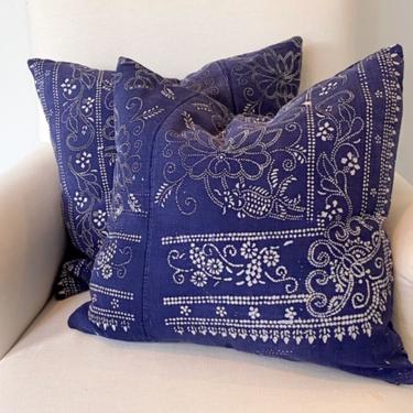 indigo batik pillows