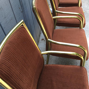 Pickup Only and Delivery to Selected Cities - Set of four brass chairs from the 80s 