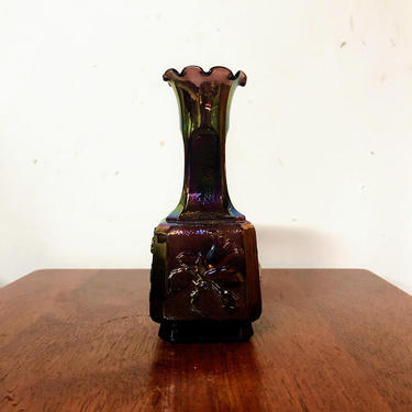 Vintage Imperial and Lenox Carnival Glass Vase 