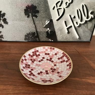 MID CENTURY MODERN Pink Tile Ashtray or Decorative Candy Dish  (Los Angeles) 