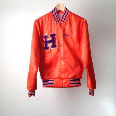 vintage INDIE ROCKER late 1980s 90s garage workwear nylon letterman jacket men's size extra small modest mouse 