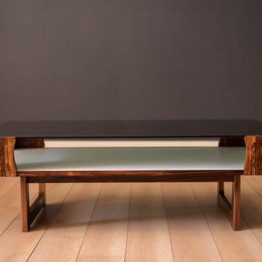 Space Age Bruksbo Rosewood and Glass Coffee Table by Torbjorn Afdal 