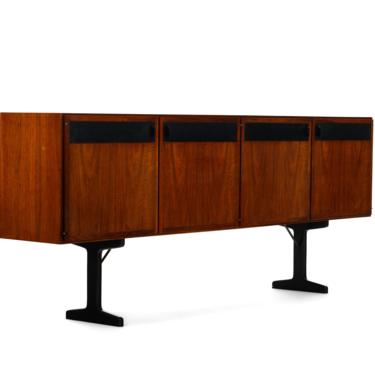 Jack Cartwright for Founders Hutch / Credenza in Walnut & Leatherette 