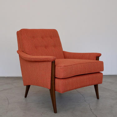 Gorgeous 1950's Mid-century Modern Designer Lounge Chair by Kroehler Refinished &amp; Reupholstered in Italian HBF Fabric! 