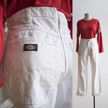 Vintage Dickies Carpenter Pants / White Carpenter Pants / Vintage Workwear / Dickies White Denim Carpenter Pants / Workwear Pants 32 x 32 