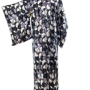 Sequin Embellished Kimono Sleeve Dress