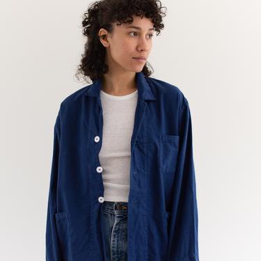 Vintage True Blue Flannel Chore Shirt Jacket | Three Pocket Overdye Cotton Blazer | S M L | 