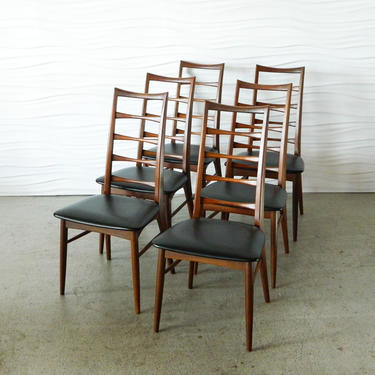 HA-18100 Set of Six Niels Hornslet Walnut Chairs