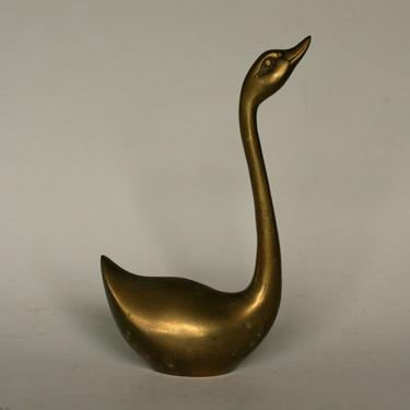 vintage brass swan figurine 