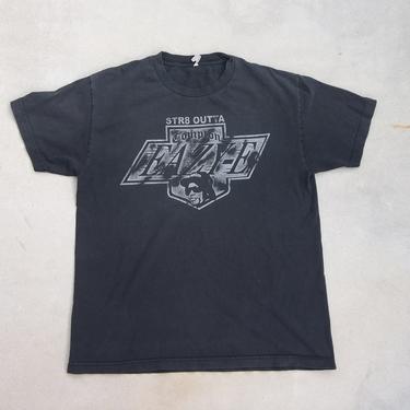Retro T-shirt Eazy E Hip Hop Rap Dope Faded Black 2000s Straight Out Of Compton Large 
