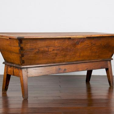 19th Century Country French Provincial Farmhouse Walnut and Oak Dough Bin Table 