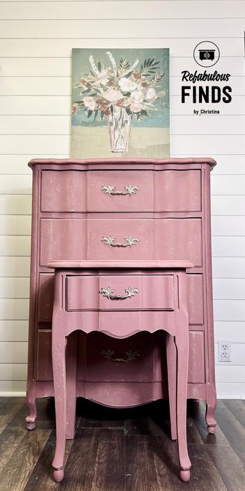 Dixie French Provincial Chest and Nightstand 