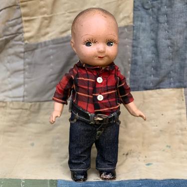WOW 1940s 50s Buddy Lee Cowboy Composite Doll Lee Jeans Union Made Rivet Advertising 