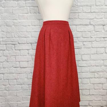 Vintage Wool Skirt with Pockets // 80s High Waisted A Line Skirt 