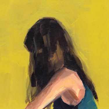 OVERSTOCK SALE . Portrait in Yellow . HORIZONTAL . giclee art print 