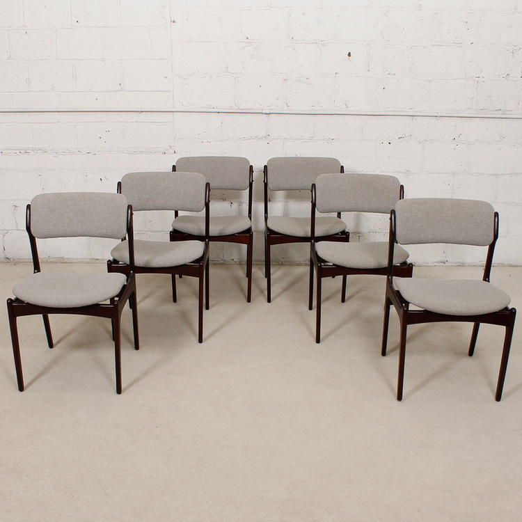 Set of 6 Erik Buch Danish Modern Rosewood Dining Chairs