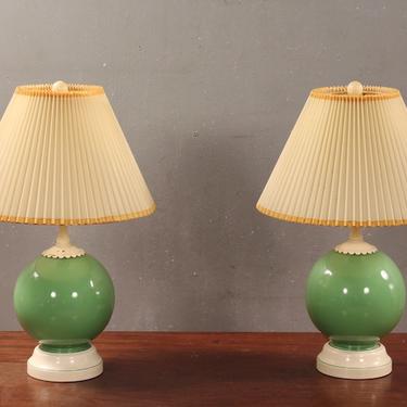 1970s Green Apple Gumball Table Lamp
