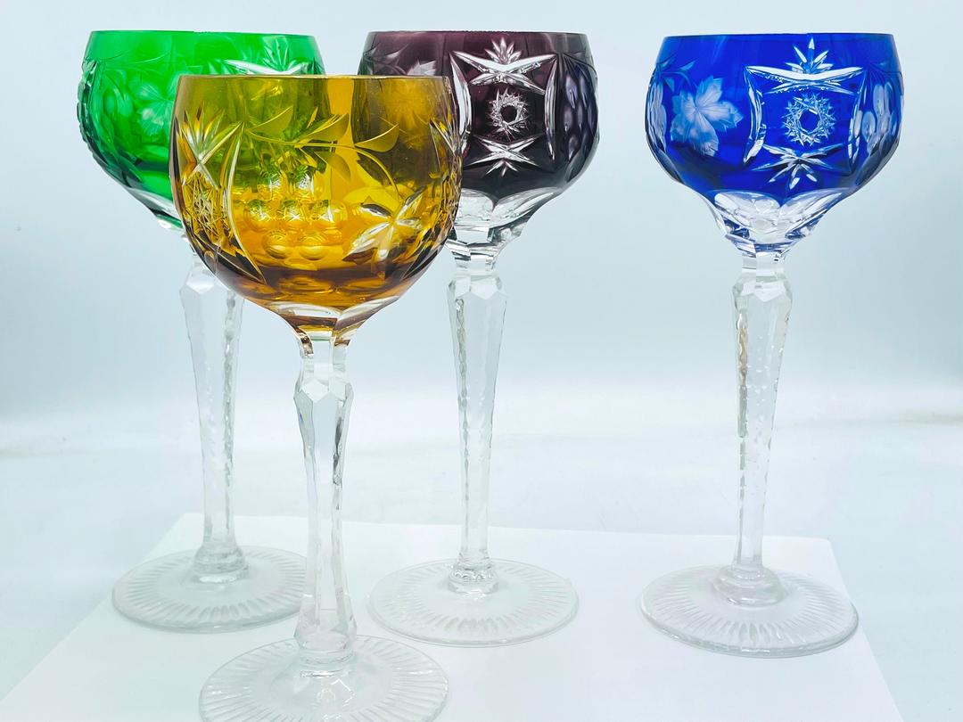 Gift Ideas. Clear Hock Glasses Cut Glass Hock Glasses Set Of Three Hock Glasses Vintage Wine Glasses Vintage Glassware,Vintage Barware