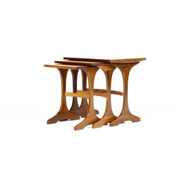 Danish Modern / Mid century Teak Nesting tables by G-Plan — Trestle base — Set of Three 