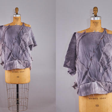 80s Deconstructed Dance Top Cotton Leather 