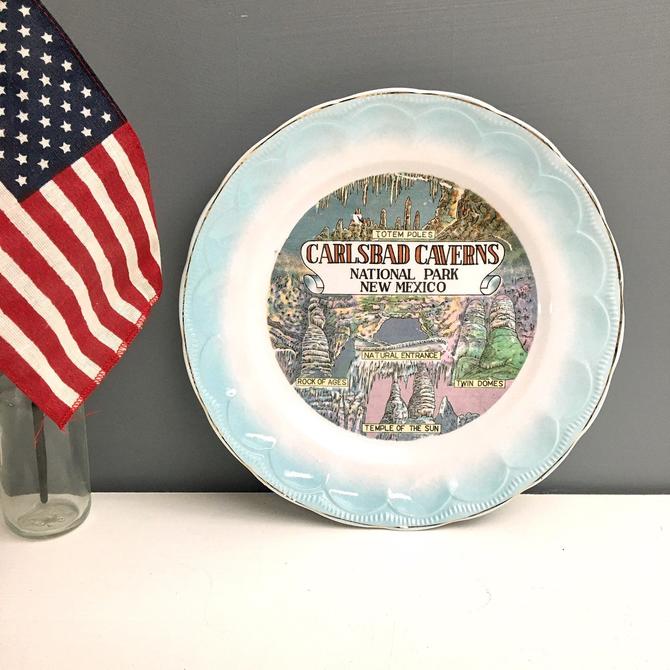 Carlsbad Caverns souvenir plate - vintage New Mexico road trip souvenir 