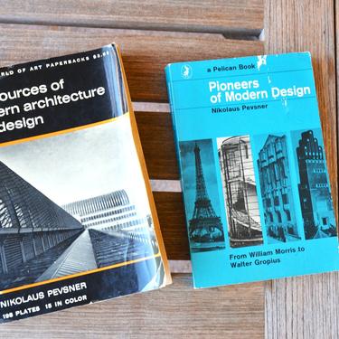 A pair of Design History books - The Sources Of Modern Architecture And Design & Pioneers of Modern Design - 1968 