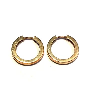 14k Solid Gold Huggie Earrings Yellow Gold Hoop Huggies Fine Estate Jewelry 