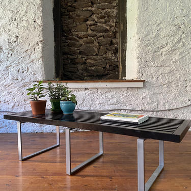 Mid century coffee table Danish modern slat bench mid century modern slat coffee table 