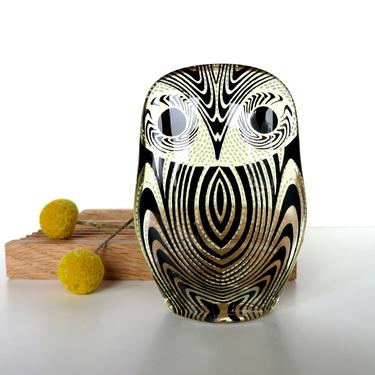 Large Abraham Palatnik Lucite Owl Figurine, Brazilian Op Art, Vintage Moderninst Palatnik Bird 