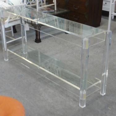 Mid Century Modern Lucite &amp; Glass Console
