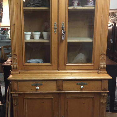 1900 (c) German Pine Hutch, Two Pieces.  Local Alexandria Pick Up Only (shipping TBD) 