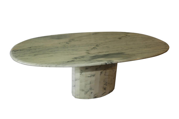 Mid Century Italian Carrara Marble Dining Table 