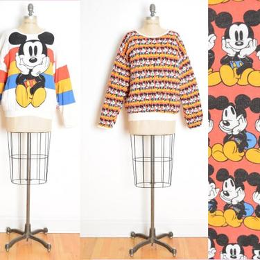 vintage 90s sweatshirt Mickey Mouse reversible puffy Disney shirt top white red clothing 